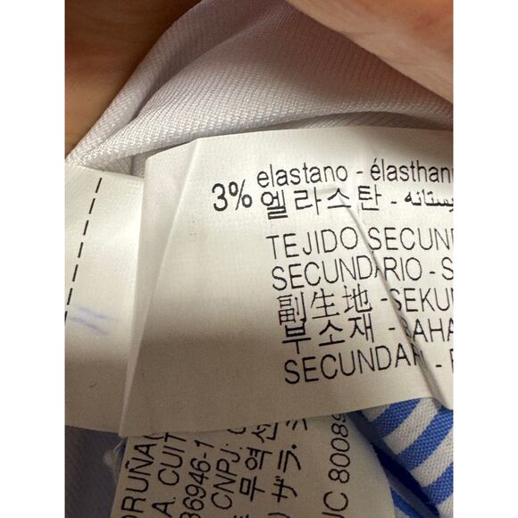 NWOT - ZARA Classic Blue/White Striped Button Up Long Sleeve Bodysuit, Sz XS - Picture 8 of 10